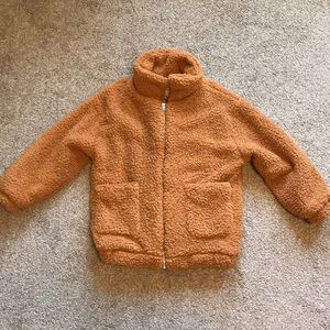 Women’s Brown Fuzzy Wool Jacket